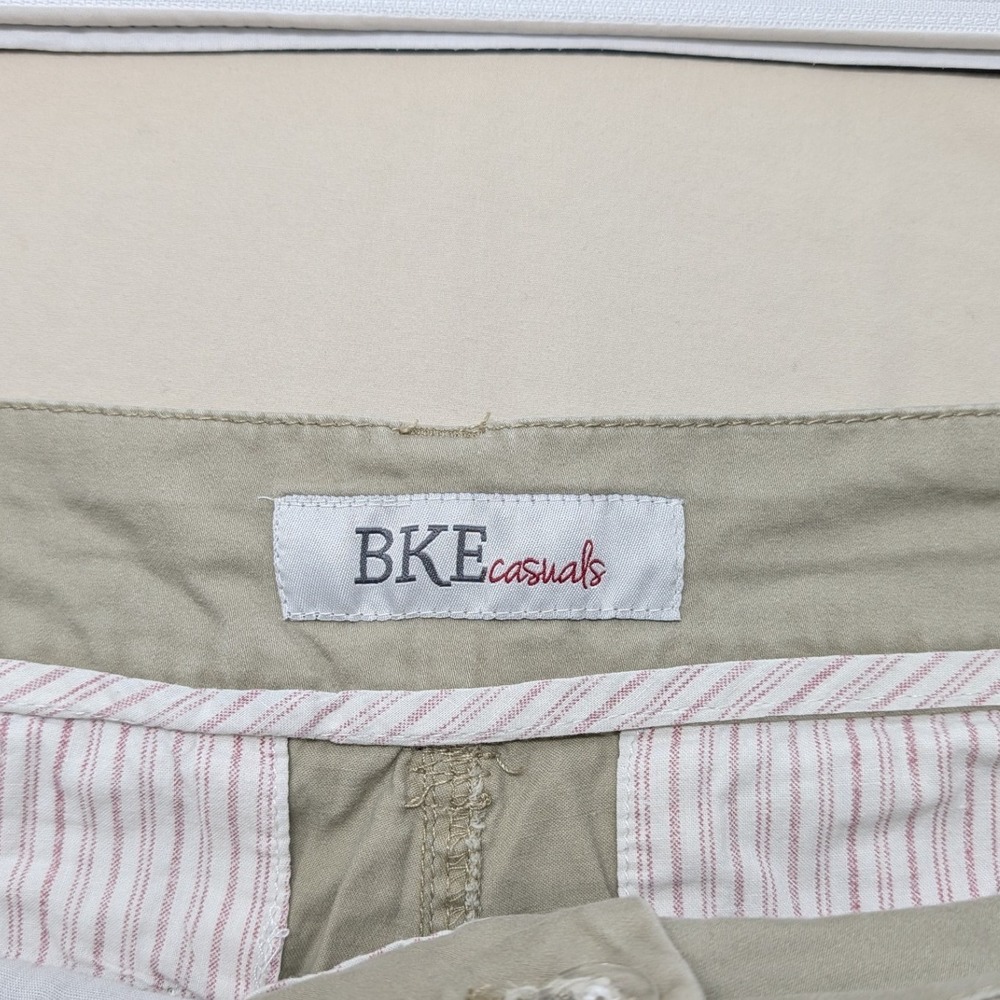 BKE Casuals Serena Khaki Pants Womens 31 Tan Straight Leg Cotton Blend 077370BKR - Picture 8 of 14